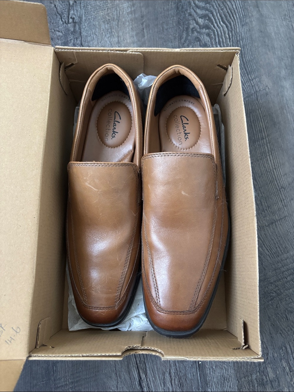 Men's Tan Leather Slip-On Dress Shoes